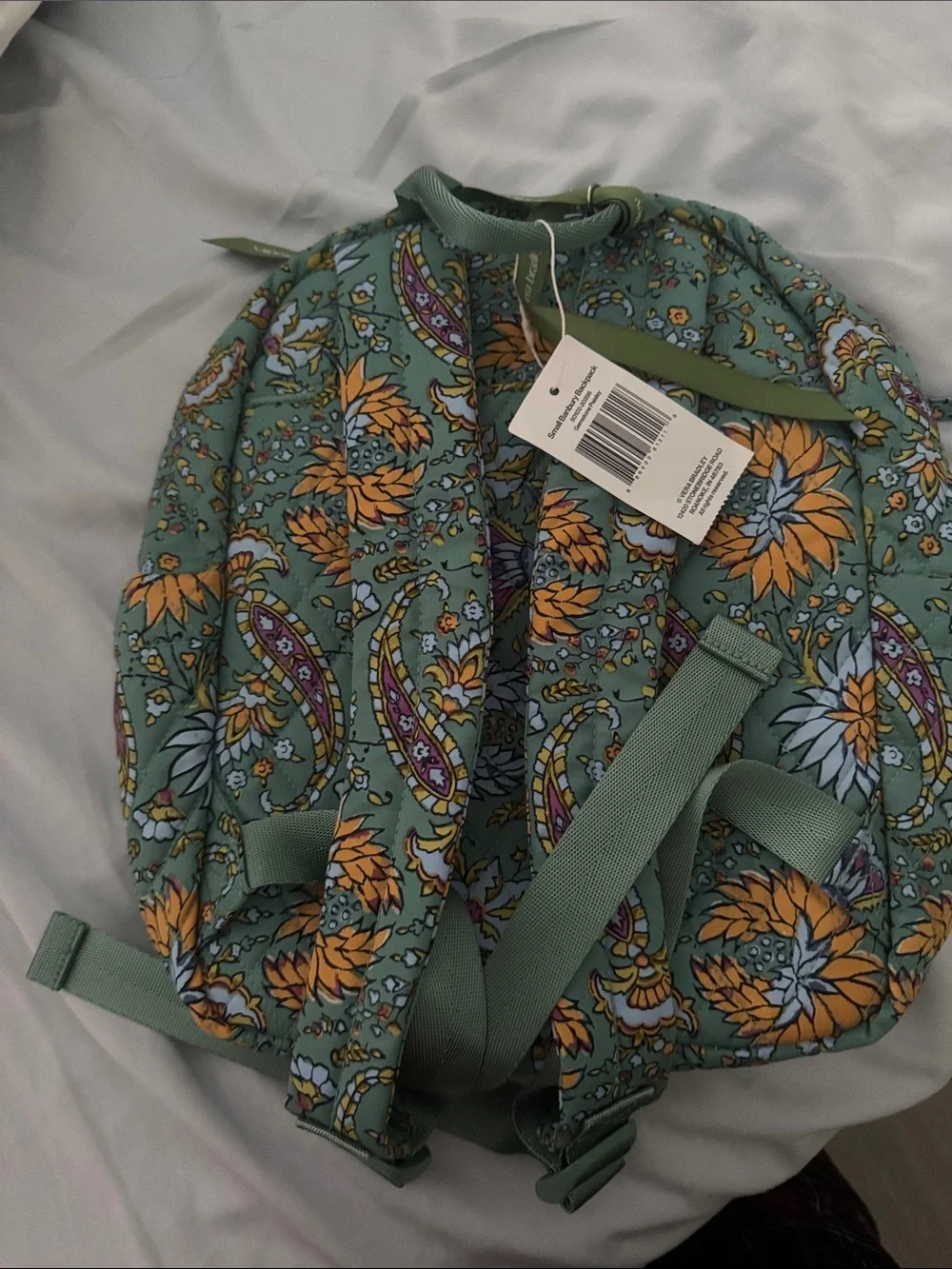 Vera Bradley Sage Green Floral Quilted Backpack